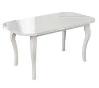 TIFFANY 3 stół rozkładany 80x150-190 biały połysk, nogi gięte,owal